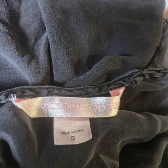 Victoria’s Secret Black Chiffon Floral Slip Chemise – Small, Romantic Y2K Linger - Picture 4 of 9